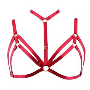 6492 Adjustable Size Punk Gothic Clothing Carnival Party Harness Bra Caged